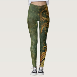 Leggings Émeraude Green Rustic Steampunk Horloge (6)