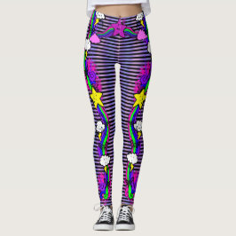 Leggings Emo Rainbow Pleurage nuage rayé