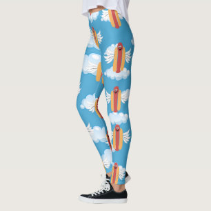 Leggings Emoji, un drôle de hot Dog signifie Humour alimen
