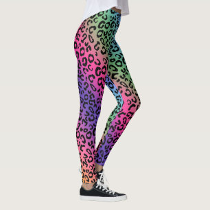 Leggings Empreinte de léopard arc-en-ciel - lissage lisse