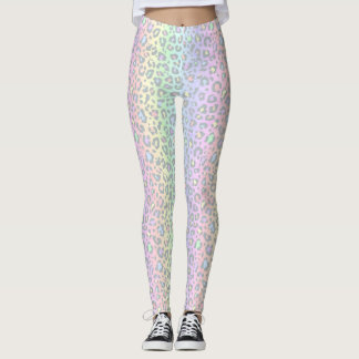 Leggings Empreinte de léopard arc-en-ciel Pastel