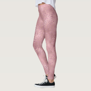 Leggings Empreinte de léopard de verre rose
