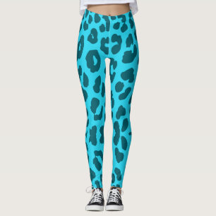 Leggings Empreinte de léopard Halloween Turquoise
