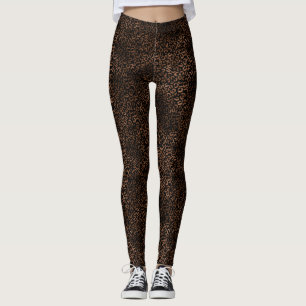 Leggings Empreinte de léopard noir Brown Glam