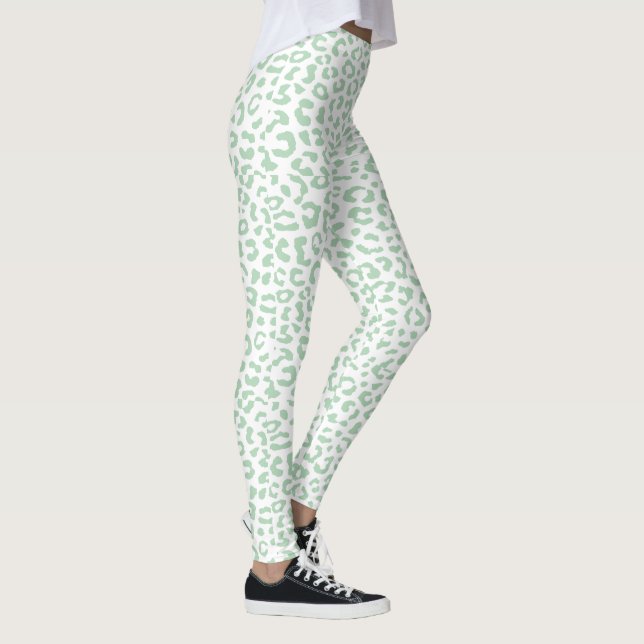 Leggings Empreinte de léopard PixDezines/Vert menthe (Droite)