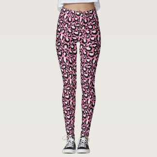 Leggings Empreinte de léopard rose