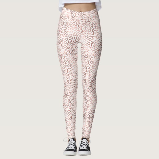 Leggings Empreinte de léopard rose Gold (Devant)