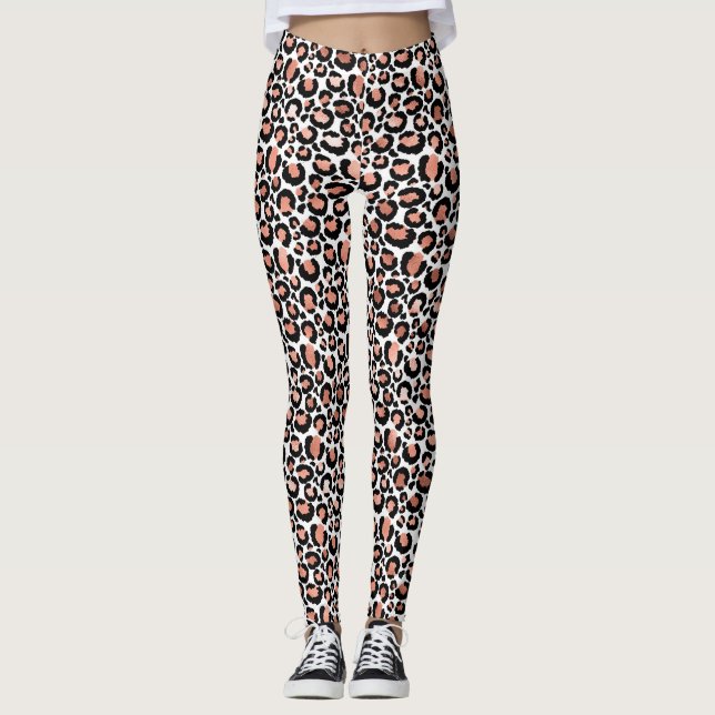 Leggings Empreinte de léopard Rose Gold tendance (Devant)