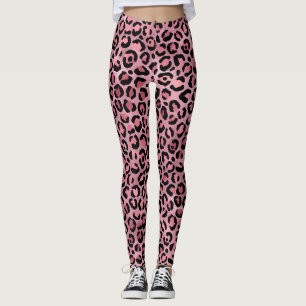 Leggings Empreinte de léopard rose mignon