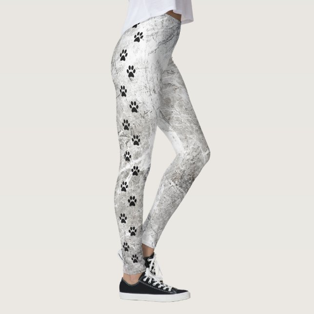 Leggings Empreinte de patte de bande latérale noir et Marbr (Droite)