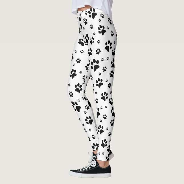 Leggings Empreinte de patte noir et blanc très sympa (Gauche)