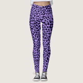 Leggings Empreintes de léopard violets de la marin