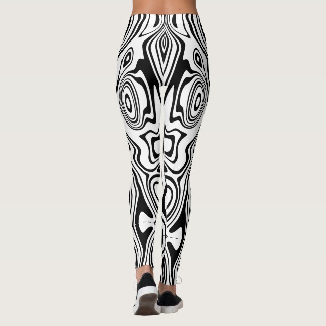 Leggings en bande noire et blanche (Dos)