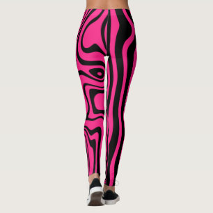Leggings en bande noire et rose ou Choisir la coul