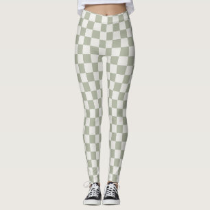 Leggings en damier vert Sage - Terre & Chic