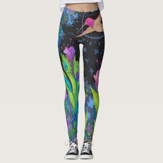 Leggings en fleurs de colibris