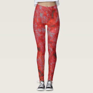 Leggings en marbre rouge Faux