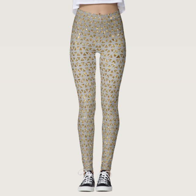 Leggings en or brillant (Devant)