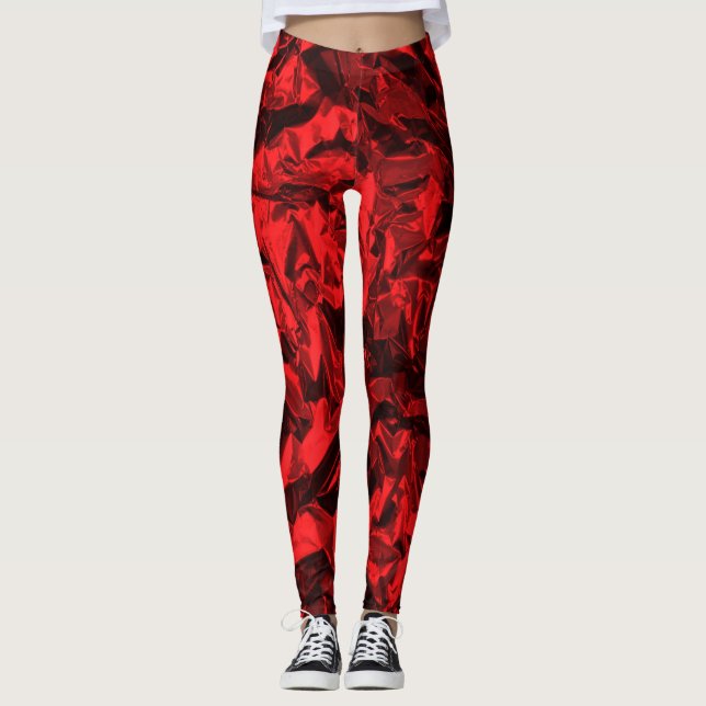Leggings en papier à enveloppement rouge (Devant)