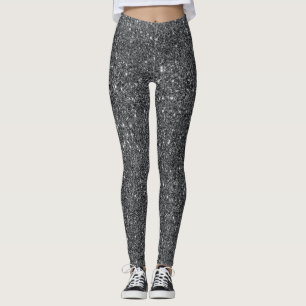 Leggings en Parties scintillant noire argentée