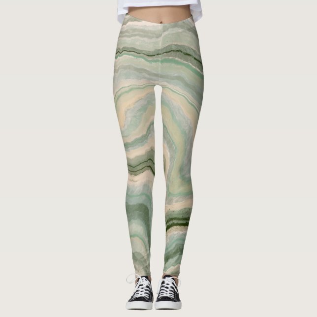 Leggings en pierre de marbre entièrement imprimés (Devant)