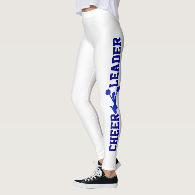 Leggings en Pom-pom girl bleu et blanc (Gauche)