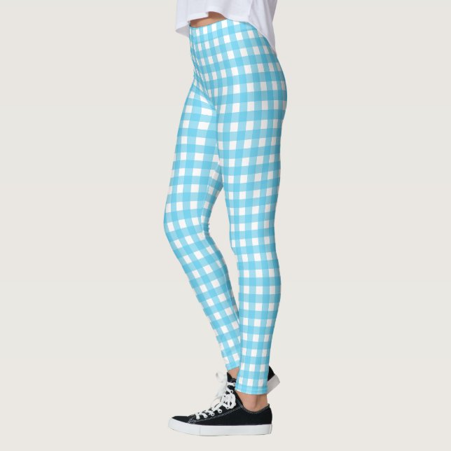 Leggings En vichy bleu cérusé clair (Gauche)