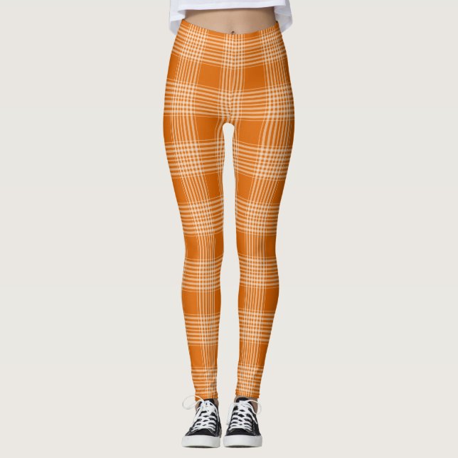 Leggings en vichy Jambes orange brûlées (Devant)