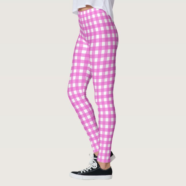 Leggings En vichy rose (Gauche)