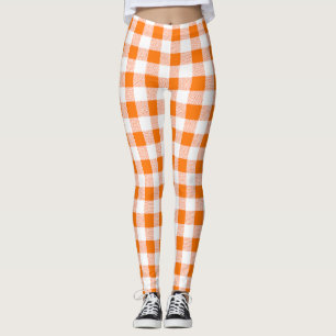 Leggings en vichy vérifier l'orange
