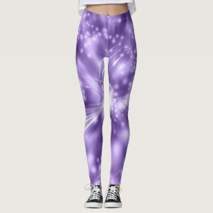 Leggings en violet/blanc avec élasthanne/polyester