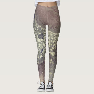 Leggings Encre alcoolique abstraite rose violet gris argent