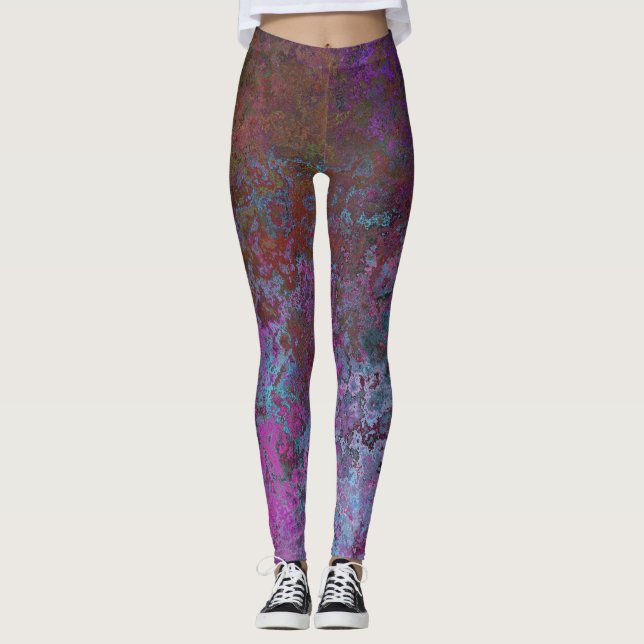 Leggings Encre d'alcool à bijoux foncé Abstraite (Devant)