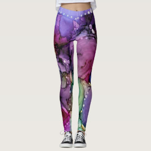 Leggings Encre multicolore liquide d'art abstrait à base d'