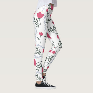 Leggings Énorme aquarelle moderne Fleurs rouges avec congé