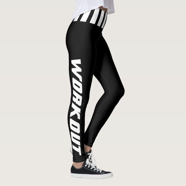 Leggings Entraînement en noir et blanc ou do-it-yourself co (Droite)