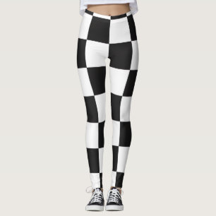 Leggings Enveloppe sophistiquée à carreaux noirs et blancs