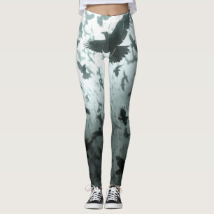 Leggings Enveloppez-vous dans les ailes. Corbeau