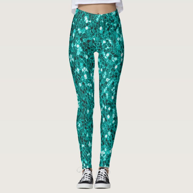 Leggings Épercées turquoise : Bright Close Up Foundation (Devant)