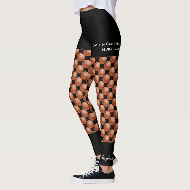 Leggings Équipe de basket-ball, Nom, Faux Black Shorts (Gauche)