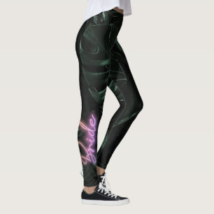 Leggings Équipe de mariées Palmiers tropicaux Bachelorett