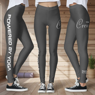 Leggings Équipe de yoga à impression personnalisée gris fon
