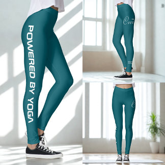 Leggings Équipe de yoga à impression personnalisée sarcelle