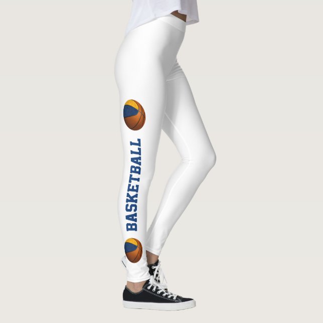 Leggings équipe d'or bleu filles basketball (Droite)