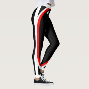 Leggings Érable canadien patriotique avec nom et bandes lat