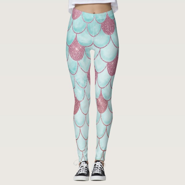 Leggings Escaliers de sirène en Parties scintillant rose Tu (Devant)
