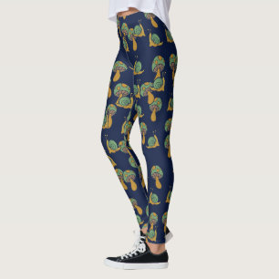 Leggings Escargots et champignons Rétro Motif de champignon