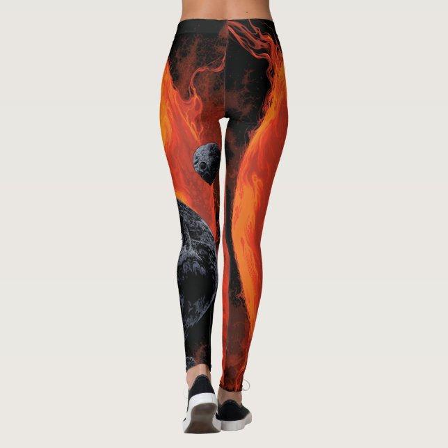 Leggings Espace cimetière crâne Halloween Galaxie des horre (Dos)