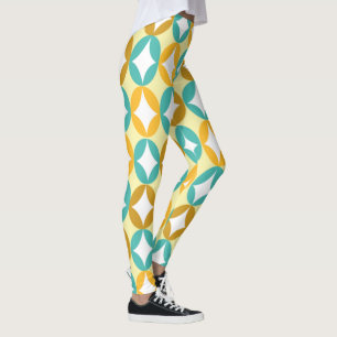 Leggings Espace positif et négatif - Turquoise et Jaune