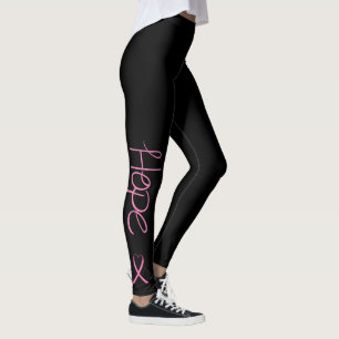 Leggings Espoir avec les guêtres roses de conscience de